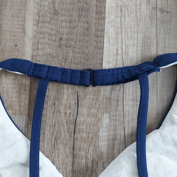 Vintage Robby Len Fashions Swimsuit 60s One Piece Modesty Panel Red White - Picture 7 of 16